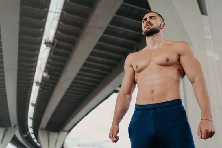 shirtless bodybuilder