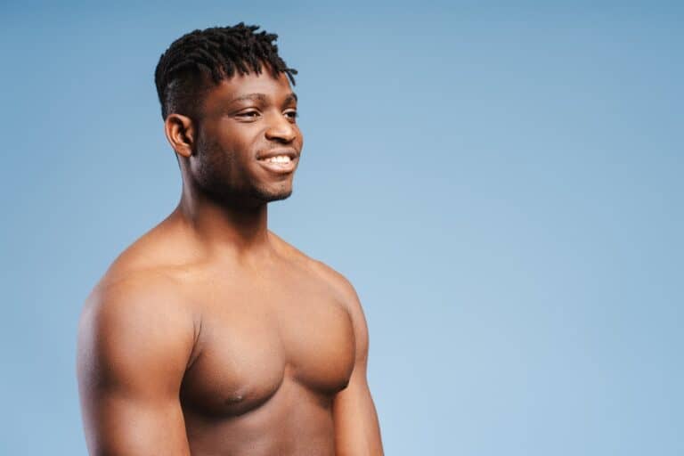 african american man with enlarged chest